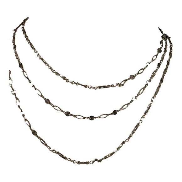 Baublebar three strand Silver Disc & Link Necklace. - Picture 9 of 12